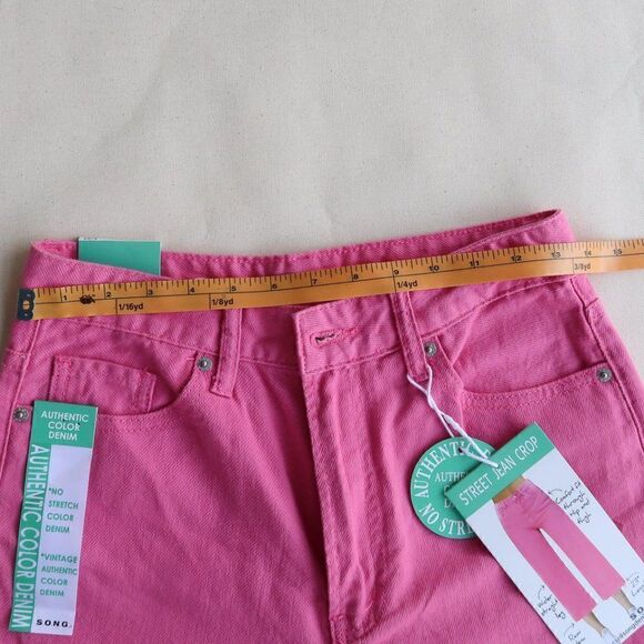 S.O.N.G. Cropped Pink Jeans Size 5 - Picture 8 of 10